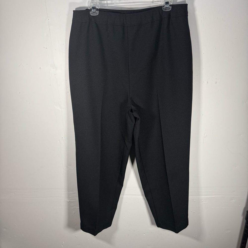 VINTAGE BLACK PANTS WOMENS 18WP ELASTIC WAIST PULL ON PLEAT MADE IN USA BEND